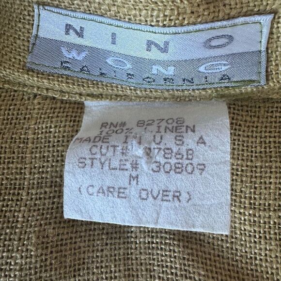 VTG Nino Wong Linen Blazer Top With Animal Embroidery - Picture 7 of 7